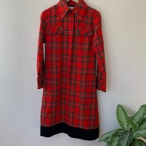 Vintage 1970s Plaid Wool Pendleton Dress